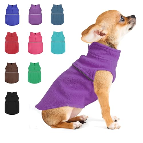 Kleiner Hundepullover - Fleece-Weste Hundepullover mit Leinenloch Warmer Pullover Fleece Hundejacke Kleiner Hund Pullover Katze Haustier Pullover Mantel Winter Hundekleidung für kleine Hunde - Kleine von PinkBow