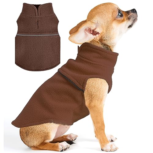 Kleiner Hundepullover – Fleece-Weste Hundepullover mit Leinenloch Warmer Pullover Fleece Hundejacke Kleiner Hund Pullover Katze Haustier Pullover Mantel Winter Hundekleidung für kleine Hunde – Kleine von PinkBow