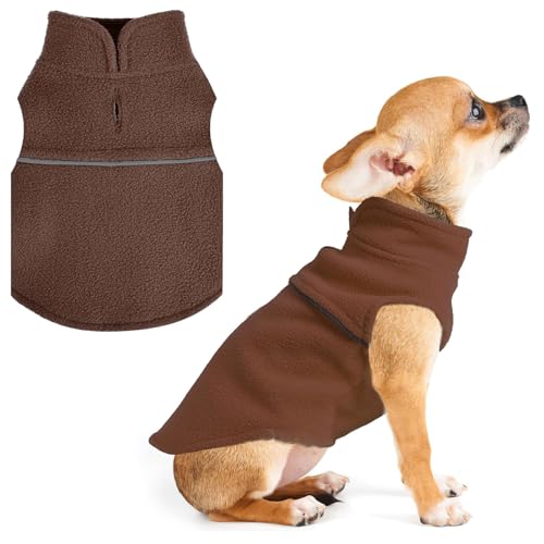 Kleiner Hundepullover – Fleece-Weste Hundepullover mit Leinenloch Warmer Pullover Fleece Hundejacke Kleiner Hund Pullover Katze Haustier Pullover Mantel Winter Hundekleidung für kleine Hunde – Kleine von PinkBow