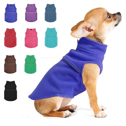 Kleiner Hundepullover - Fleece-Weste Hundepullover mit Leinenloch Warmer Pullover Fleece Hundejacke Kleiner Hund Pullover Katze Haustier Pullover Mantel Winter Hundekleidung für kleine Hunde Rosa - von PinkBow