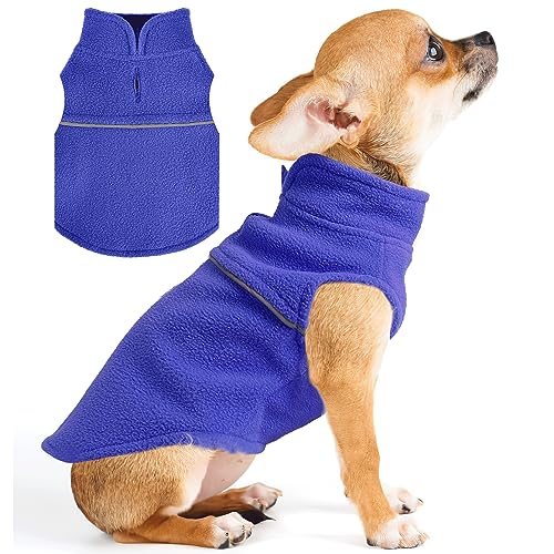 Kleiner Hundepullover - Fleece-Weste Hundepullover mit Leinenloch Warmer Pullover Fleece Hundejacke Kleiner Hundepullover Katze Haustier Pullover Mantel Winter Hundekleidung für kleine Hunde Rosa - von PinkBow