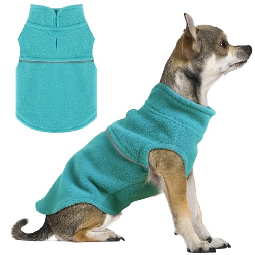 XXS Hundepullover, Fleece-Weste, Größe S, Mädchen – Jungen, Hundepullover mit Loch für die Leine, warmer Pullover, Fleece-Hundejacke, Hemden, Hundepullover, Winter-Hundekleidung für kleine Hunde, von PinkBow