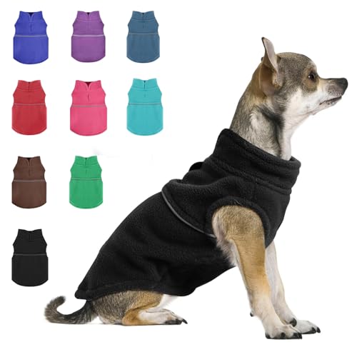 XXS Hundepullover, Fleece-Weste, Hundepullover mit Loch für die Leine, warmer Pullover, Fleece-Hundejacke, Hemden, kleine Hunde, Winterkleidung für kleine Hunde, Mädchen, rosa Teetasse von PinkBow