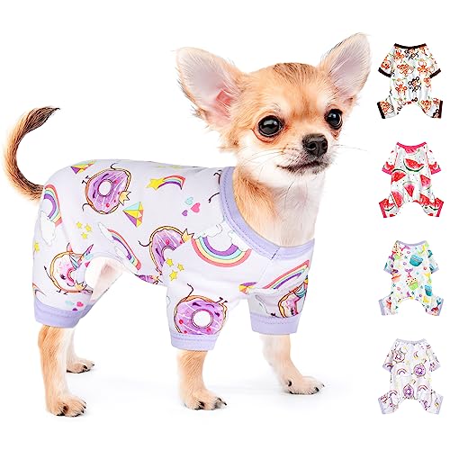 Haustierkleidung, superweicher Hunde-Pyjama für kleine Hunde, Jungen, Mädchen, Sommer-Hunde-Shirts, Pyjama, Welpenkleidung, 4-beinig, Einteiler, Overall, Kleidung für männliche und weibliche Hunde, von PinkTie