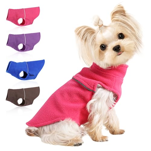 Hunde-Fleece-Weste, Hundepullover, Winter-Hundekleidung für kleine Hunde, Junge oder Mädchen, kaltes Wetter, Hundejacke, Pullover, Mantel, warme Haustierkleidung, Outfits, Pullover für Chihuahua, von PinkTie