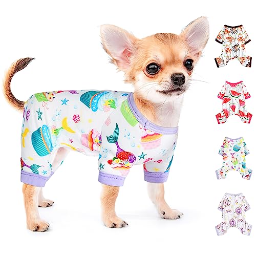 Hunde-Pyjama für kleine Hunde, Jungen, Mädchen, niedliche Hundekleidung, weich, Stretch, Chihuahua, Yorkie, Kleidung, Einteiler, Sommer, Welpen, Pyjama, XS-XXL, Haustier-Hunde-Pyjama, Outfits, Shirts, von PinkTie