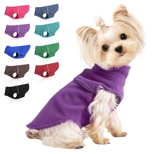 Hundejacken für kleine Hunde Fleeceweste Hundepullover Warmer Hundemantel Wendbare Hundejacke Hundekleidung Haustier Hund Kaltes Wetter Mäntel Winter Hundekleidung für Chihuahua Yorkies Teetassen von PinkTie