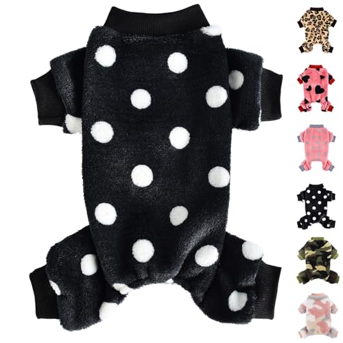 Hundekleidung Hunde-Pyjama für kleine Hunde, Mädchen, Jungen, superweich, warm, kleiner Hundepullover, Pyjama, niedlich, Haustierkleidung, Hundepullover, Jumpsuits, Plüsch, Welpen, Einteiler, Outfits von PinkTie