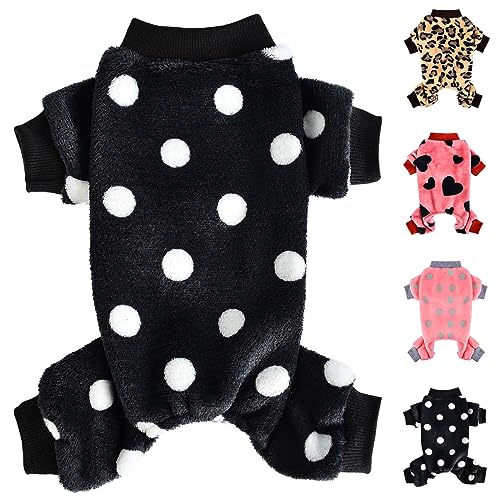 Hundekleidung Hunde-Pyjama für kleine Hunde, Mädchen, Jungen, superweich, warm, kleiner Hundepullover, Pyjama, niedlich, Haustierkleidung, Hundepullover, Jumpsuits, Plüsch, Welpen, Einteiler, Outfits von PinkTie