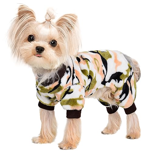 XS Hundekleidung, Hundepullover für kleine Hunde, Mädchen, Jungen, warmer Fleece-Hunde-Pyjama, Einteiler, weiche, gemütliche Winterkleidung, Haustierpullover für Chihuahua, Yorkie, Teetasse, von PinkTie