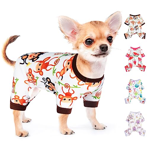 Hundekleidung für kleine Hunde, Mädchen, Jungen, Hunde-Pyjama, 4 Beine, Welpen, Pyjama, Jammies für Chihuahua, Yorkie, Sommer-Einteiler, Overall, Kleidung für Haustiere, Hunde, männlich, weiblich, von PinkTie