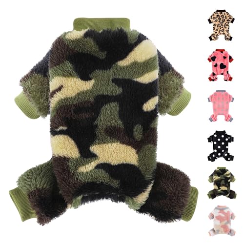 Hundepullover für kleine Hunde, Jungen, Mädchen, Fleece, Welpen-Pyjama, Einteiler, Winter, warm, kleine Hundekleidung, weiche Pullover, Hunde-Outfits für Chihuahua, Yorkie-Kleidung von PinkTie