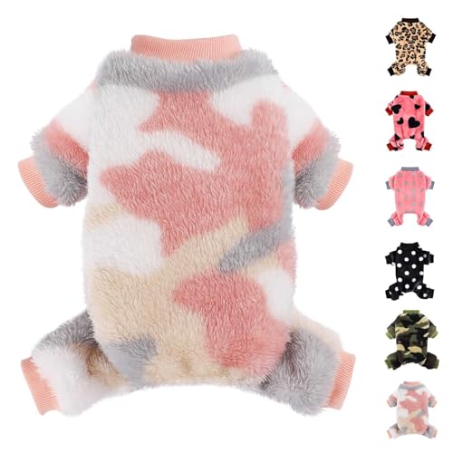 Hundepullover für kleine Hunde, Jungen, Mädchen, Fleece, Welpen-Pyjama, Einteiler, Winter, warm, kleine Hundekleidung, weiche Pullover, Hunde-Outfits für Chihuahua, Yorkie-Kleidung von PinkTie