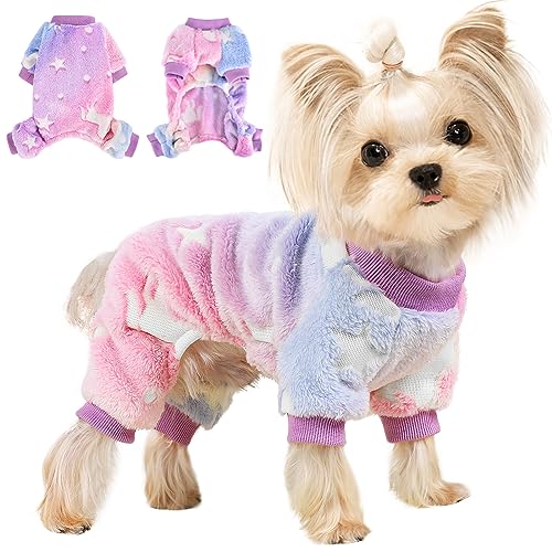 Hundepullover für kleine Hunde, Winter, Haustierkleidung, Welpenkleidung für kleine Hunde, Jungen, Mädchen, Fleece, kleine Hunde, Pyjama, Jumpsuits, Hundeoutfits für Chihuahua, Yorkie, Katze, XXXS, von PinkTie