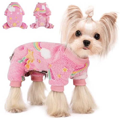 Hundepullover für kleine Hunde, Winterkleidung, Welpenbekleidung für kleine Hunde, Jungen, Mädchen, Fleece, kleine Hunde, Pyjama, Jumpsuits, Hunde-Outfits für Chihuahua, Yorkie, Katze von PinkTie