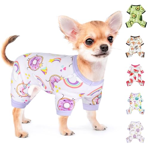 Kleine Hundekleidung, niedlicher Hunde-Pyjama für kleine Hunde, Jungen, Mädchen, weich, Stretch, Chihuahua, Yorkie, Kleidung, Einteiler, Sommer, Welpen, Pyjama, XS-XXL, Haustier-Hunde-Pjs, Outfits, von PinkTie