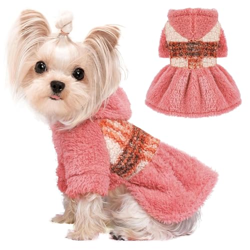 Kleiner Hund Pullover Fleece Hund Hoodie Kleid Pullover Niedliche Prinzessin Hund Pullover für kleine Hunde Haustier Kleidung Katze Pullover Welpen Kleidung für kleine Hunde Mädchen Hundekleider von PinkTie