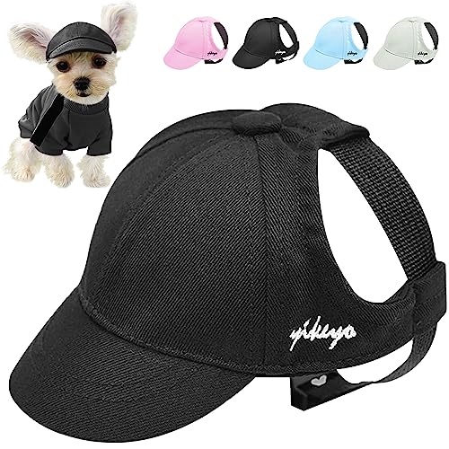 Sun Protect Hundemütze Haustier-Baseballmütze Hundehüte Hundevisierkappe Sonnenschutz Hüte für Hunde mit Ohrlöchern und verstellbarem Gurt für kleine, mittelgroße und große Hunde im Freien von PinkTie