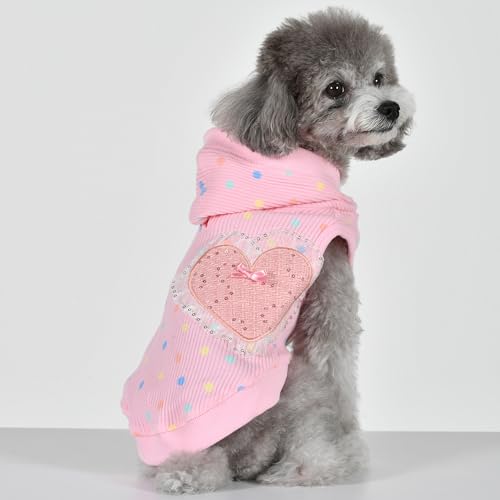 Pinkaholic New York Cerys Hunde-Kapuzenshirt für Frühjahr/Sommer, trendig, modisch, niedlich, Rosa, Größe L von Pinkaholic New York