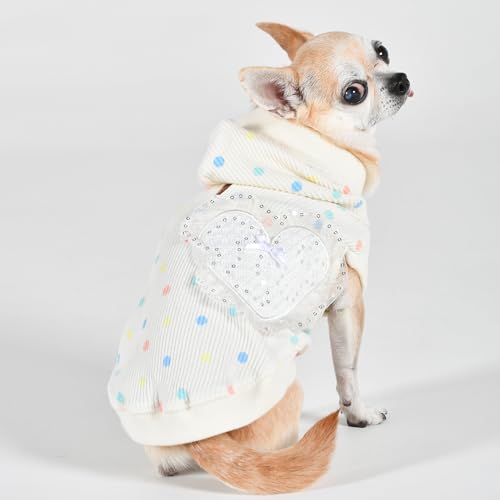 Pinkaholic New York Cerys Hunde-Kapuzenshirt für Frühjahr/Sommer, trendig, modisch, niedlich, elfenbeinfarben, Größe L von Pinkaholic New York