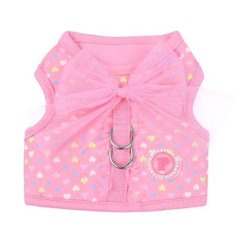 Pinkaholic New York Mabel Jacke Hundegeschirr Herz Muster Modisch Niedlich Frühling Sommer Geschirr für Kleine Hunde Rosa Klein von Pinkaholic New York