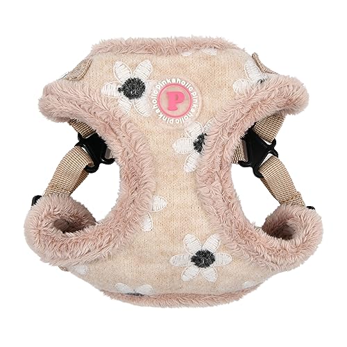 Pinkaholic New York Nanala Comfort Hundegeschirr Step-In Warm Winter Blumenmuster für kleine Hunde, Beige, Large von Pinkaholic New York