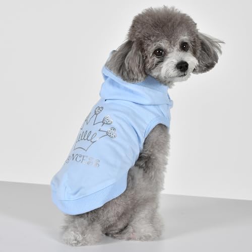 Pinkaholic New York Sabrina Hunde-Kapuzenshirt für Frühjahr/Sommer, trendig, modisch, niedlich, Hellblau, Größe S von PINKAHOLIC