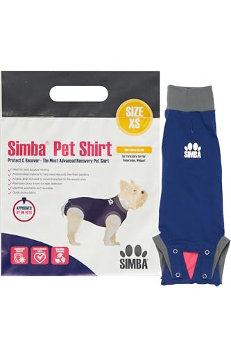 Pioneer Veterinary Products SIMBA Haustier-Shirts, Hunde-Genesungsanzug, XS, antimikrobielles Material, Leckerkennungseinsatz, maschinenwaschbar & schnell trocknend von Pioneer Veterinary Products