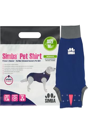 SIMBA Haustier-Shirts, Hunde-Genesungsanzug, Größe M, antimikrobielles Material, Leckerkennungseinsatz, maschinenwaschbar und schnell trocknend von Pioneer Veterinary Products