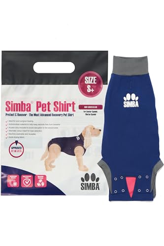 SIMBA Haustier-Shirts, Hunde-Genesungsanzug, Größe S +, antimikrobielles Material, Leckerkennungseinsatz, maschinenwaschbar und schnell trocknend von Pioneer Veterinary Products