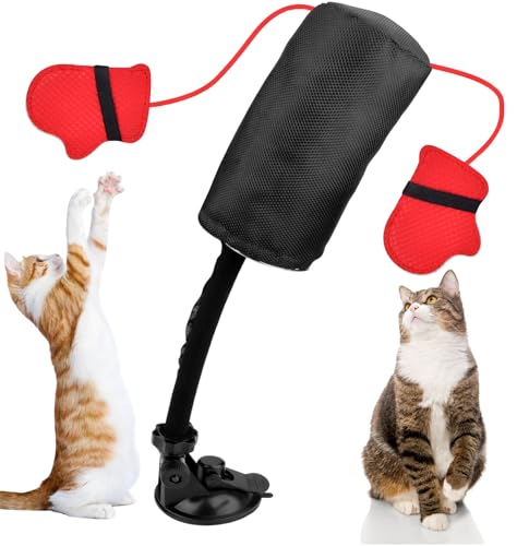 Pipihome Interaktives Katzenspielzeug, Katzen-Boxsack-Spielzeug, Katze Sandsack, Katzen Spielzeug Kitten mit Boxhandschuhen, Haustierübungsspielzeug, für Übung und Langeweile Relief (A) von Pipihome