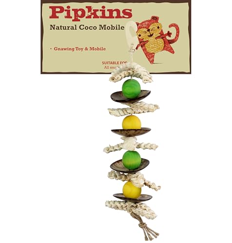 Pipkins Coco Munch Mobile Nagen Spielzeug für Kaninchen, Meerschweinchen und Hamster - Natürliches Kleintier Nagen Spielzeug für Häuser und Käfige von Pipkins