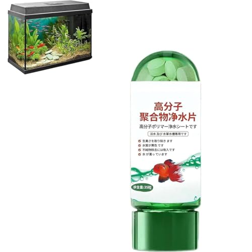 Leistungsstarke Aquarium -Wasserreinigungstablette, tragbare Aqua -Wasserreinigungstabletten, Wasserreinigungstabletten für Fischtank, Aquariumentferner (1 Flasche) von Pisheng