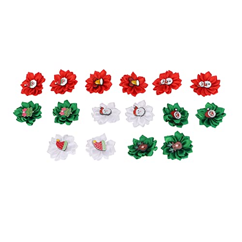 Auffälliges Weihnachtszubehör, das für Kleine und Mittelgroße Eckzähne, Einzigartige und Aufmerksamkeitsstarke, 16pcs Haarbänder Tierhaarbögen Blumen mit Gummiband, Ideal für von Pissente