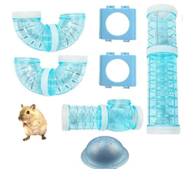 Transparentes Hamsterrohr-Set, DIY-Verbindungstunnel, Spur, Rattenspielzeug, Kunststoffmaterial, Inklusive 1 Rohr, 2 Platten, 1 Rohrkappe (Grün 40 Pfund #71) von Pissente