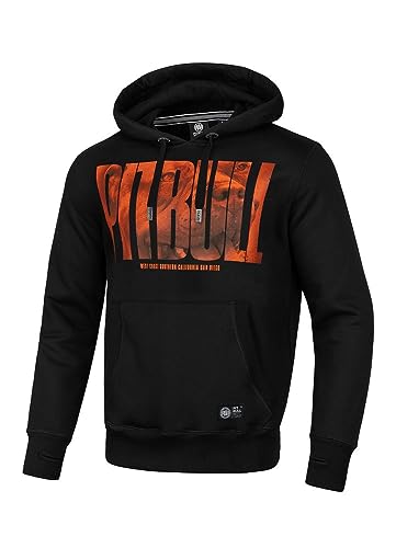 Pit Bull West Coast Hoodie Orange Dog Schwarz S von Pitbull