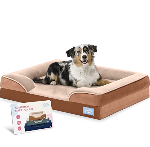 Orthopädisches Sofa Hundebett – Ultra bequemes Hundebett für große Hunde – Atmungsaktives und wasserdichtes Haustierbett – EierschaumSchlafsofa mit extra Kopf und Nackenstütze – abnehmbarer, von Pitpet