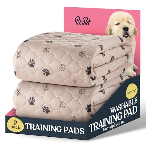 Schnell trocknende waschbare UrinPads für Hunde – 2erPack überlegene wiederverwendbare Welpenunterlagen HaustierTrainingspads – 100% wasserdichtes HundeUrinPad schützt vor Auslaufen von Urin, von Pitpet