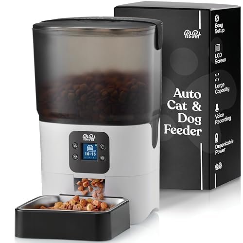 Smart Automatischer Katzenfutterspender - 6L Zuverlässiger Katzenfutterspender mit Display LCD-Bildschirm für einfache Einrichtung - Portionskontrolle Automatischer Hundefutterspender mit von Pitpet