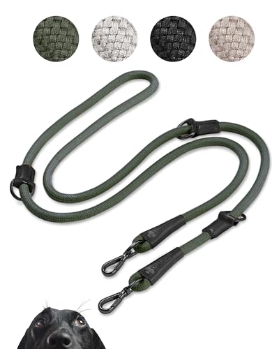 PiuPet® Hundeleine 2m I 3-Fach längenverstellbar I Leine große & kleine Hunde I Hundeleine große Hunde I Hundeleine kleine Hunde | Hundeleine Mittelgroße Hunde | Leine Hund (Grün) von PiuPet