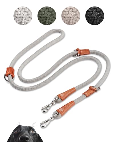 PiuPet® Hundeleine 2m I 3-Fach längenverstellbar I Leine große & kleine Hunde I Hundeleine große Hunde I Hundeleine kleine Hunde | Hundeleine Mittelgroße Hunde | Leine Hund (Grau) von PiuPet