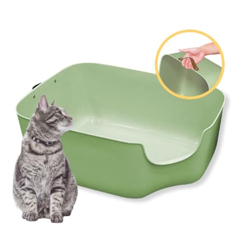 PiuPet® Katzentoilette XXL - Moderne Toilette für Katzen - Katzenklo groß mit hohen Wänden - großes Katzenklo - Offenes Katzenklo | Katzentoiletten | Katzen Klo | Katzenklo XXL (Grün) von PiuPet