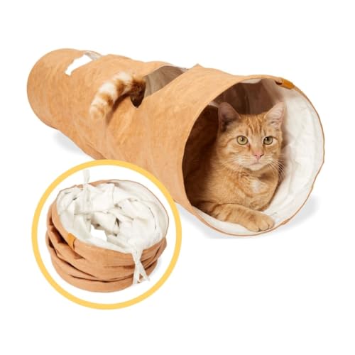 PiuPet® Katzentunnel I 1,20m I Faltbarer Spieltunnel für Katzen I Katzenspielzeug I Katzenspielzeug Tunnel | Katzen Tunnel | Cat Tunnel | Spieltunnel Katze | Tunnel Katze von PiuPet