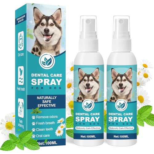 Dentalspray für Hunde 2 Stück Hund Zahnstein Spray Dental Zahnspray Zahnsteinspray Zahnpflegespray Oral Care Mundreinigungsspray Entfernt Zahnsteinentferner Zahnreinigung Zahnpflege Minzgeschmack von Piuess