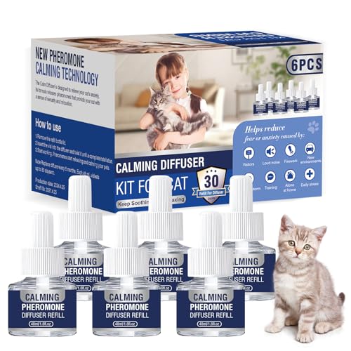 Pheromone Katzen Steckdose Beruhigung Katzenberuhiger Anti Stress Mittel Hilft Bei Anzeichen Von Reduziert Konfliktverhalten Katze Entspannung Beruhigungsmittel Entspannungs 6X 48ml Geschmacklos von Piuess