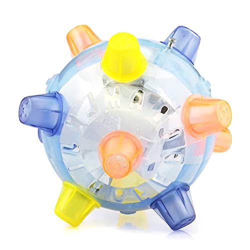 Springender Aktivierungsball, aktiver Rollball für Hunde, mit buntem blinkendem Ball, LED-Licht und Musik, automatisch springender Aktivierungsball, geeignet für Hunde, die drinnen und draußen spielen von Pizga