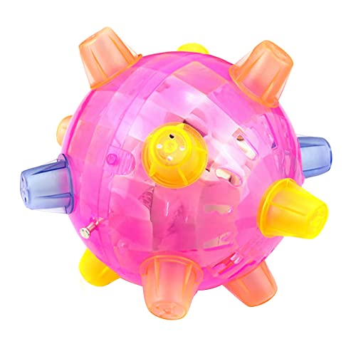 Springender Aktivierungsball, aktiver Rollball für Hunde, mit buntem blinkendem LED-Licht und Musik, automatisch springender Aktivierungsball, geeignet für Hunde, die drinnen und draußen spielen (rot) von Pizga