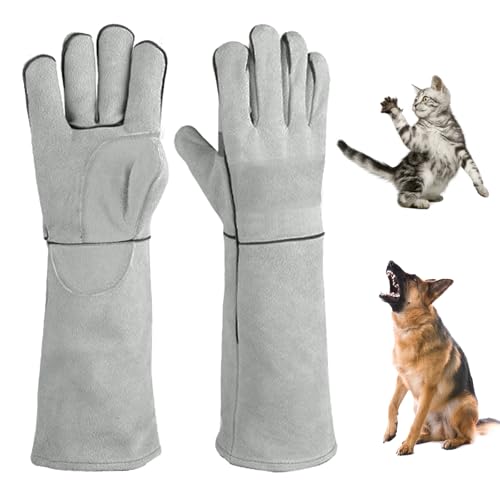 Pizsieat Bissfeste Handschuhe für Katze Hunde Haustiere, 45cm Handschuhe Dornenfest für den Umgang mit Tieren, Gartenhandschuhe Lang für Damen und Herren, Dornenfeste Handschuhe für Gärtner und Bauern von Pizsieat