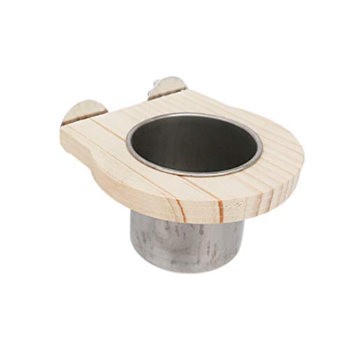 Vogel Feeder Tasse Für Käfig Holz Klemme Halterung Edelstahl Futternapf Feeder Schüssel Für Kleine Mittlere Papageien von Pjeghbvop