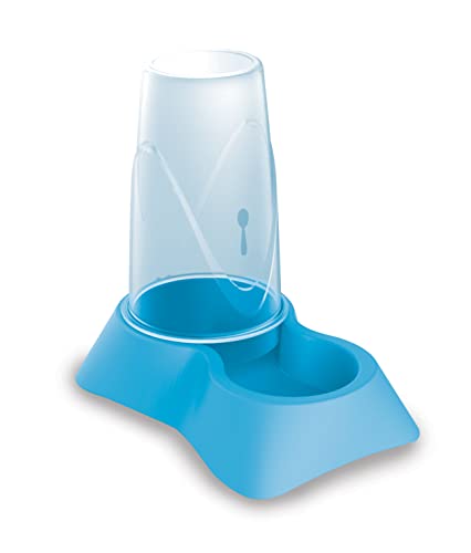 Futter- und Wasserspender Stella für Haustiere mit rutschfesten Füßen, Futternapf für Hunde, Katzen und andere Haustiere (Baby Blau, 1,5LT Dispenser) von Plana